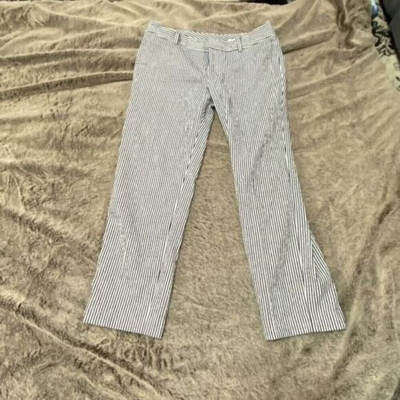 Club Monaco Striped Navy and White Trousers | Sz 4 - Picture 3 of 4